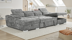 Alaya Sofabed Grey U Shape Corner