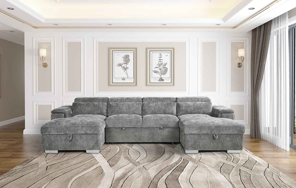 Alaya Sofabed Grey U Shape Corner