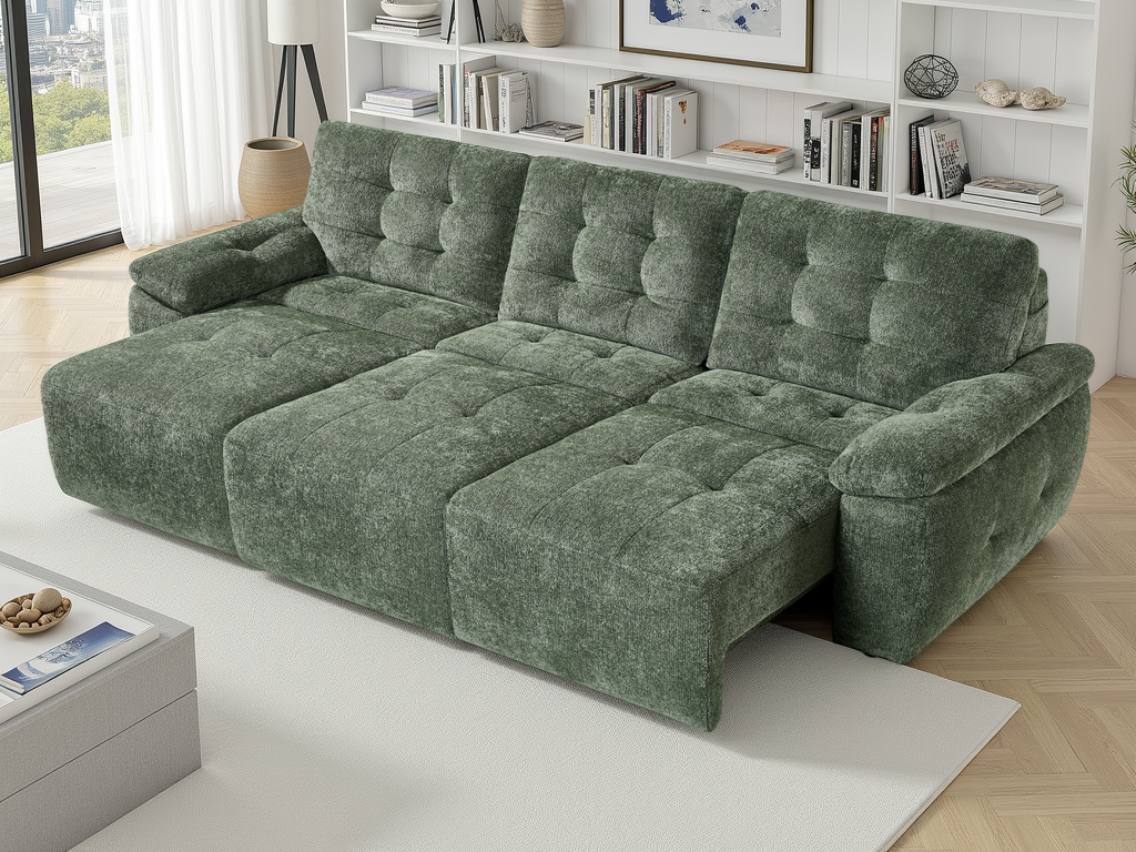 Dallas Electric Sofabed Green 3 Seater