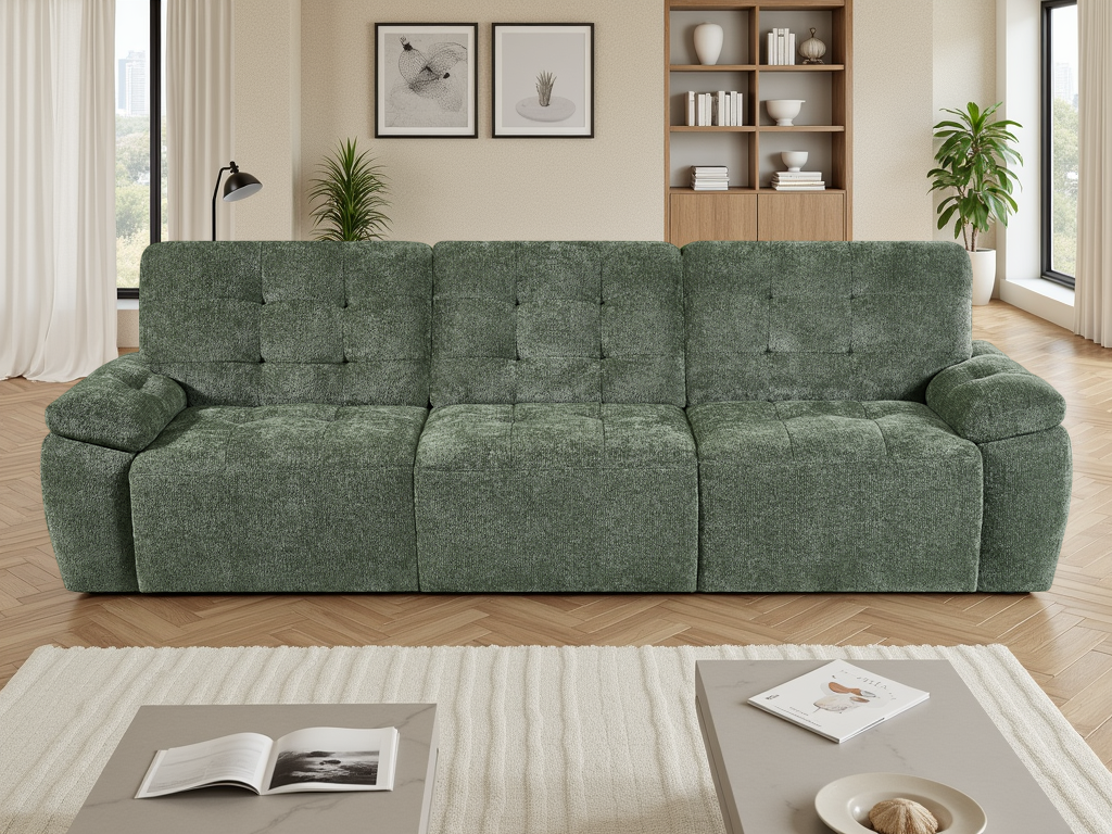 Dallas Electric Sofabed Green 3 Seater