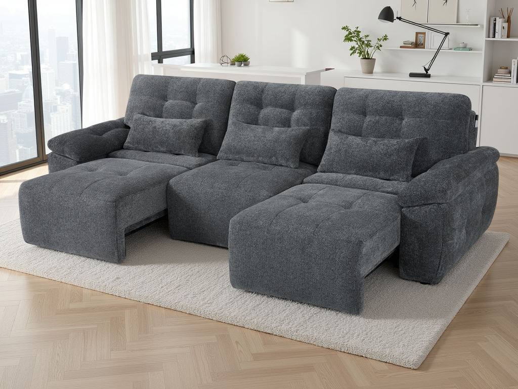 Dallas Electric Sofabed Grey 3 Seater