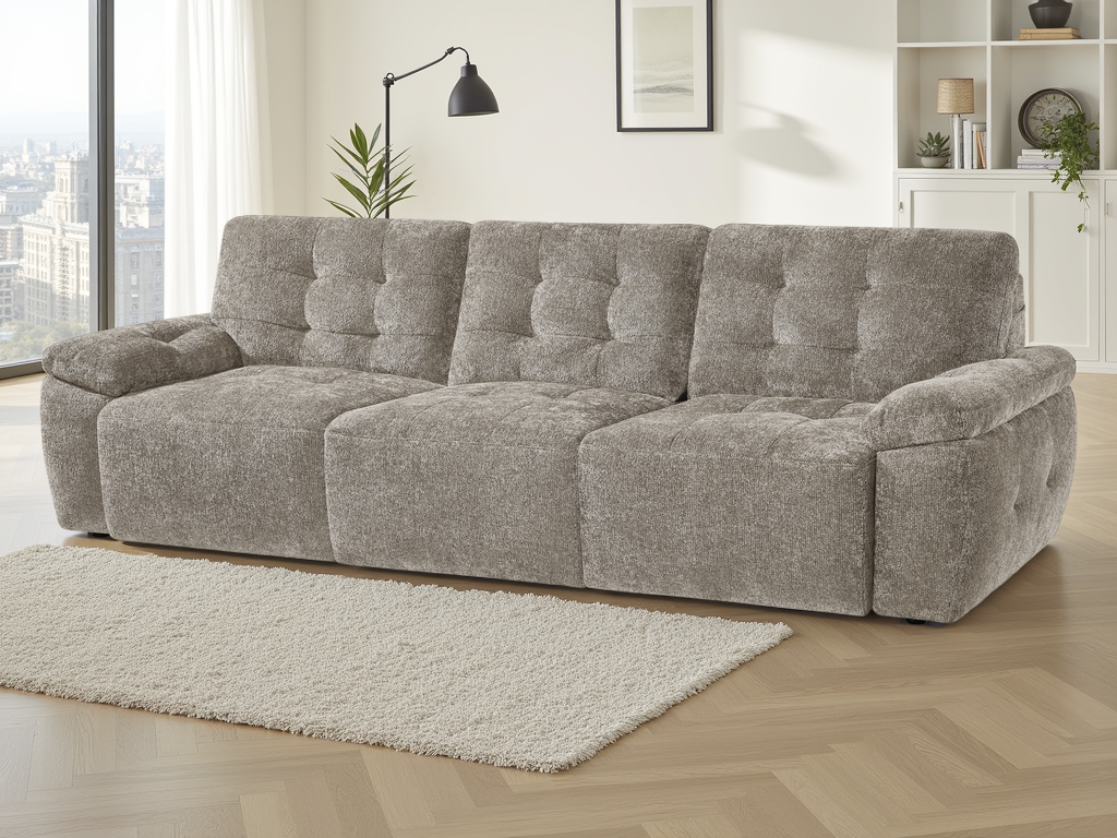 Dallas Electric Sofabed Mushroom 3 Seater