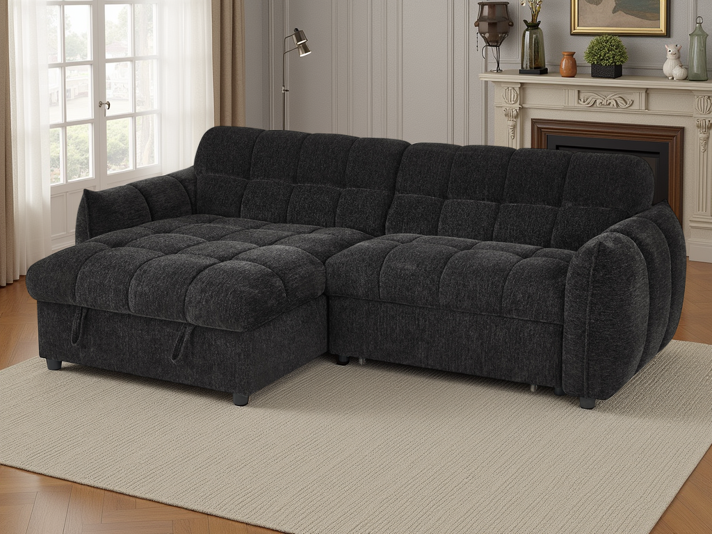 Florida Sofabed Black Universal Corner - The Sofa Bed Store