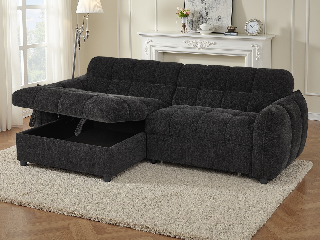 Florida Sofabed Black Universal Corner - The Sofa Bed Store