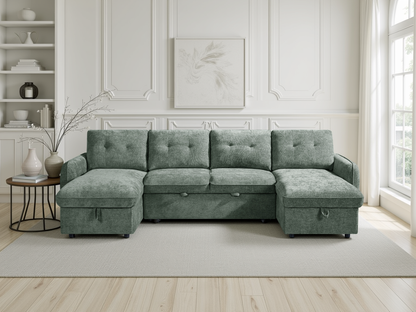 Moscow Sofabed Green U Shape Corner